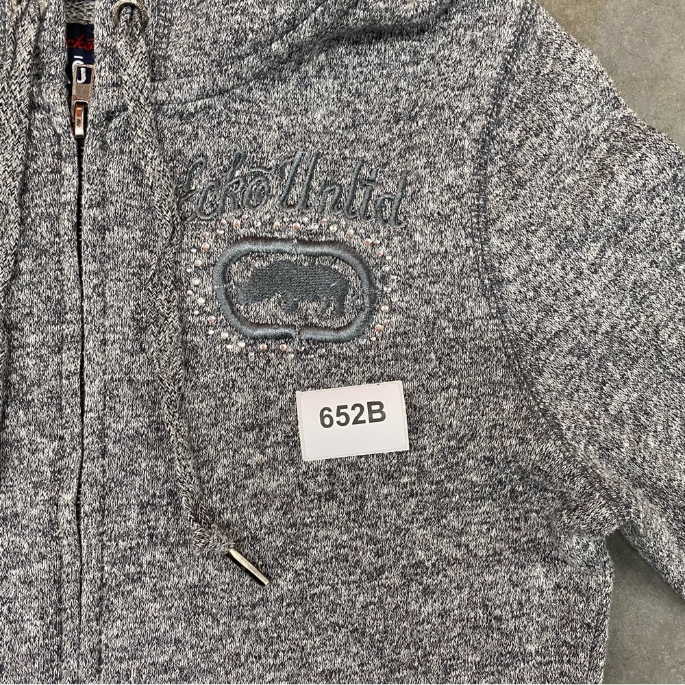 Ecko Unltd Zip‎ Up Hoodie Grey Y2K Women’s M - Picture 8 of 8